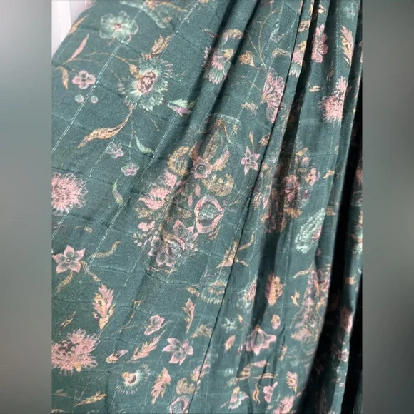 Free People Women's Ethereal Oasis Printed Midi Dress Jade Bohemian Cottage XS - Picture 4 of 7